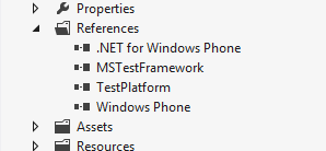 Windows Phone Unit Test App - Project References
