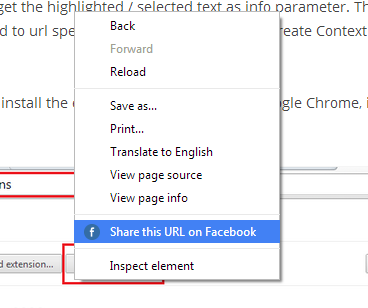 Share on facebook from chrome extension