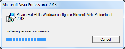 Windows is trying to configure Visio