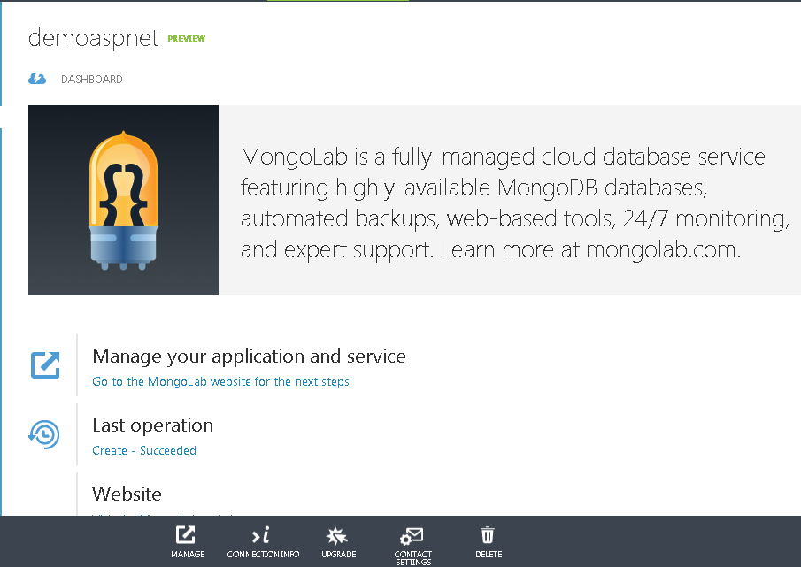 MongoLab - Database options