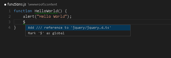 Javascript - Add reference of JQuery