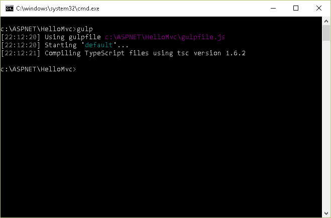 Gulp compiles typescript to javascript