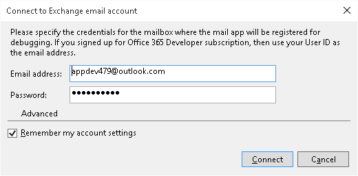 Connect to Office 365 mail account