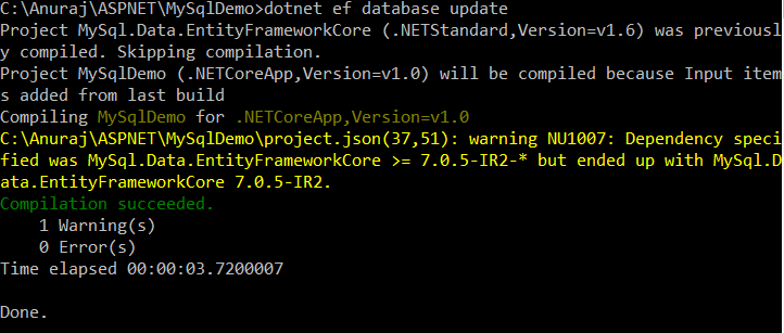 Database update command