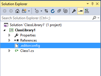 .editorconfig file in solution explorer