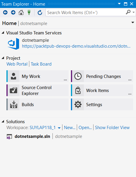Add the project to VSTS