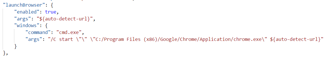 Add Chrome configuration in launch.json