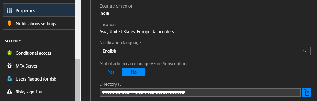Azure Active Directory - Tenant Id