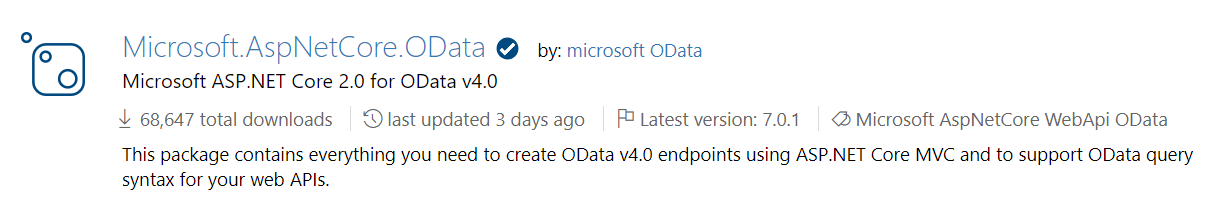 OData package in Nuget