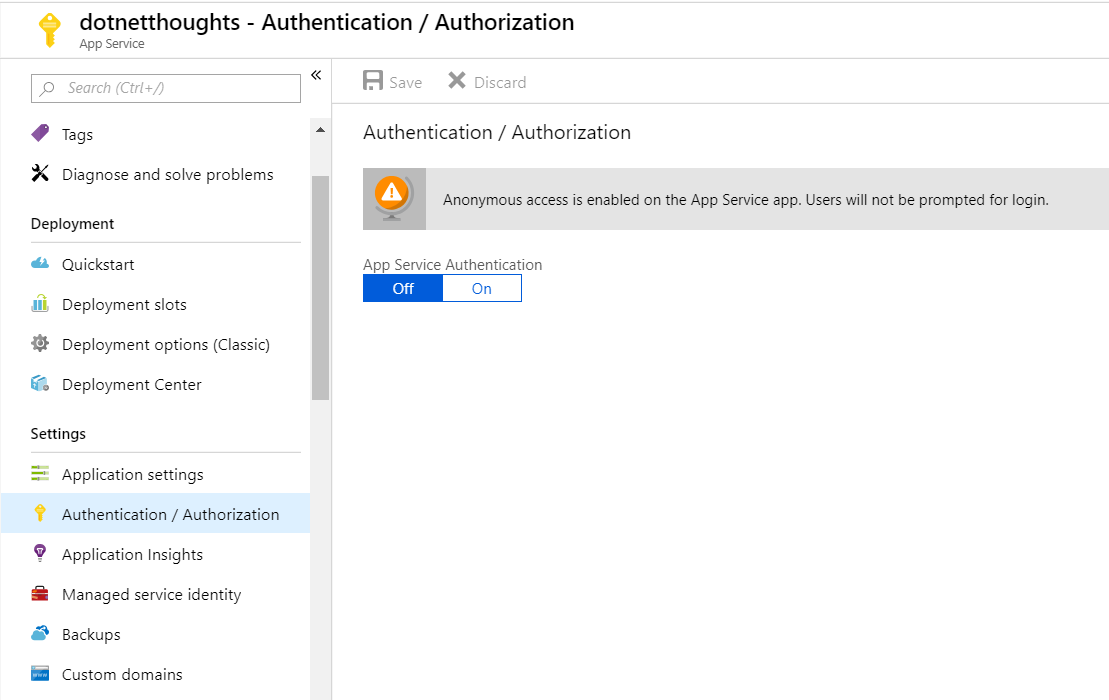 Authentication / Authorization screen