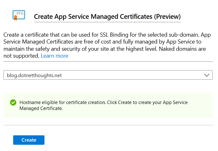 Create App Service Managed Certificates