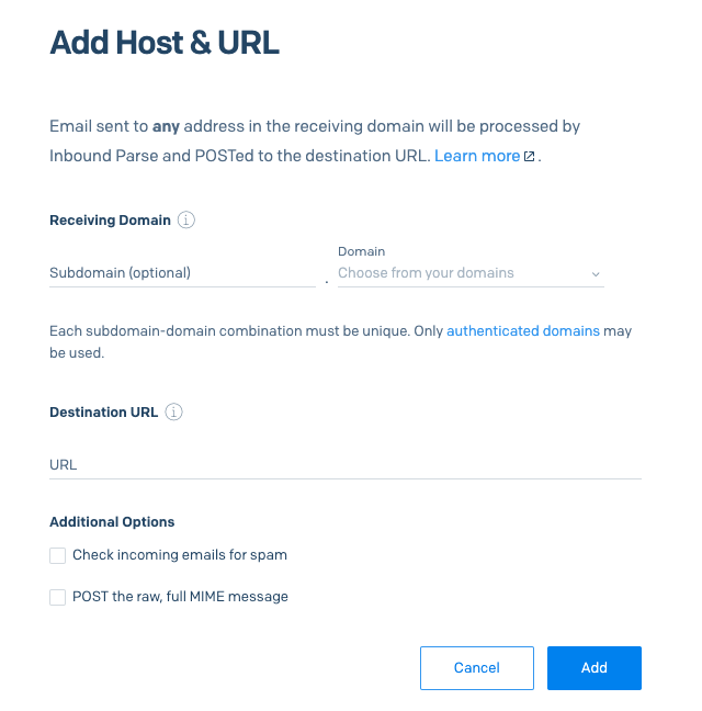 Add Host and URL