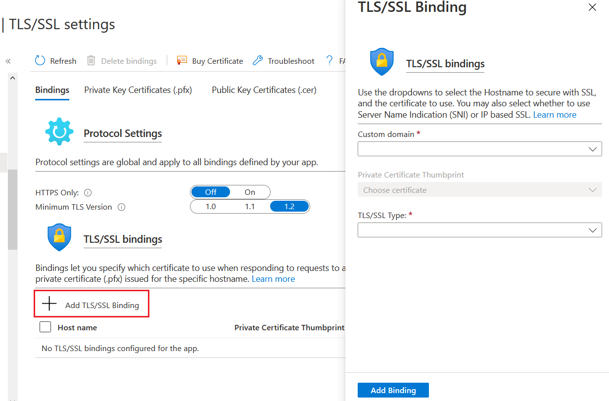 TLS/SSL settings