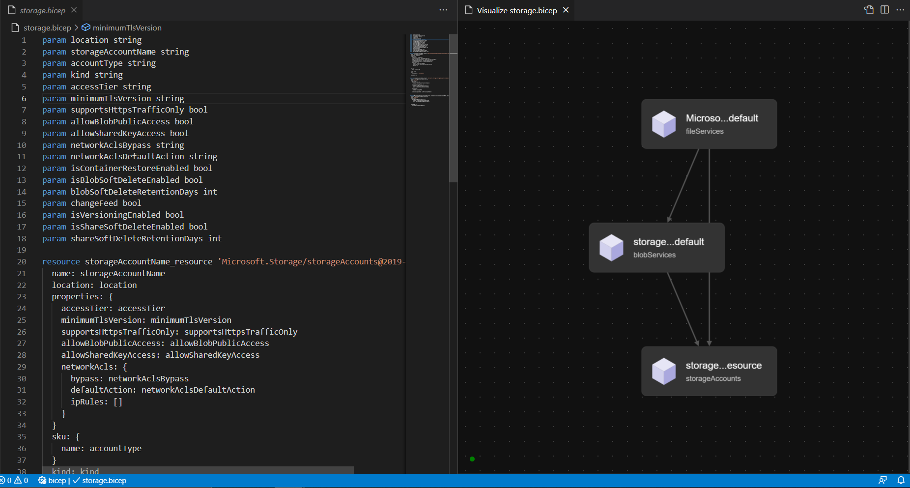 VS Code Bicep Extension Visualization