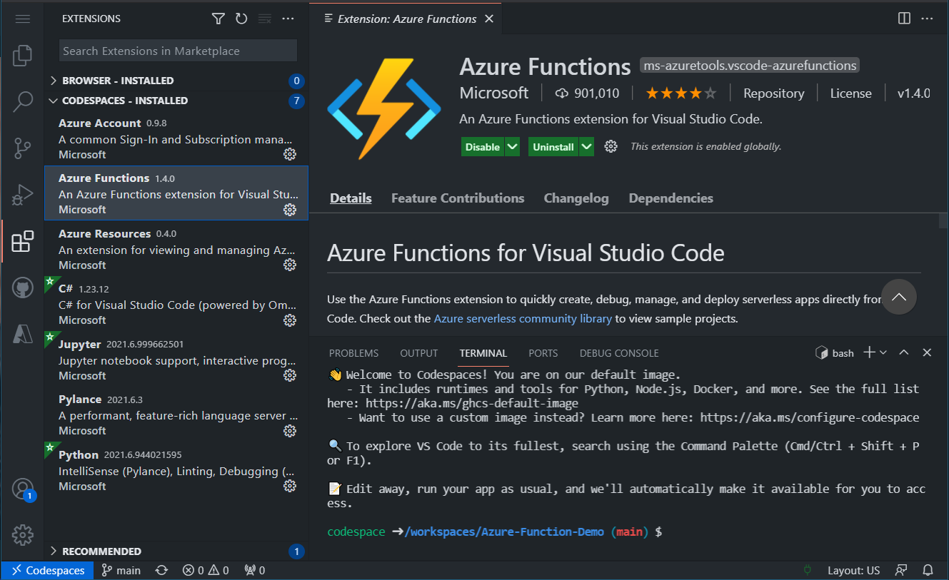 Azure Function extension