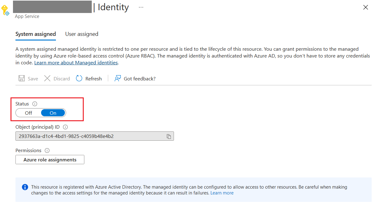 Azure App Service Identity