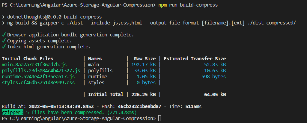 Angular Build with compression