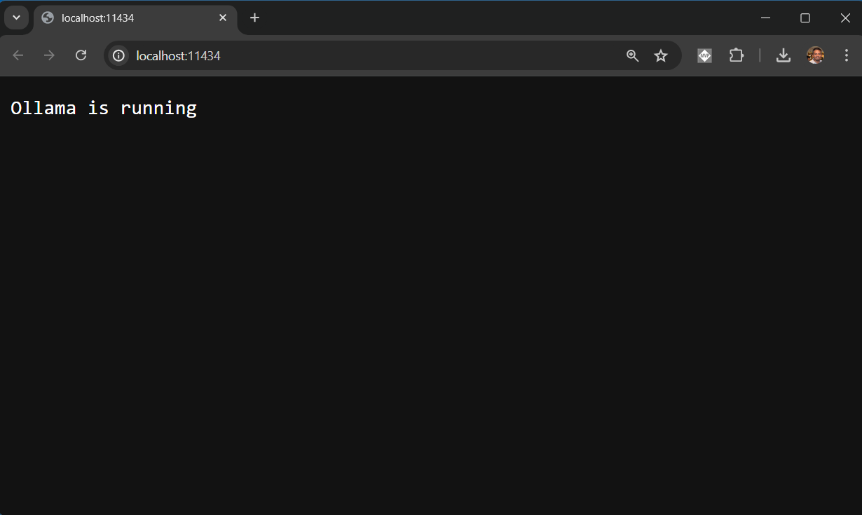 Ollama is running