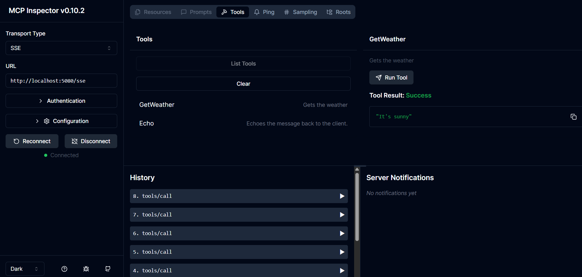 NPX Inspector running