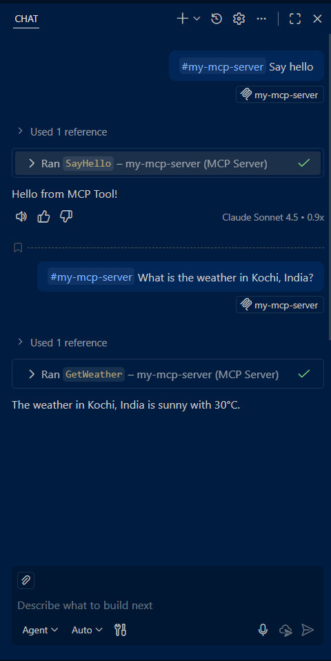 GitHub Copilot Chat - Working MCP Tools