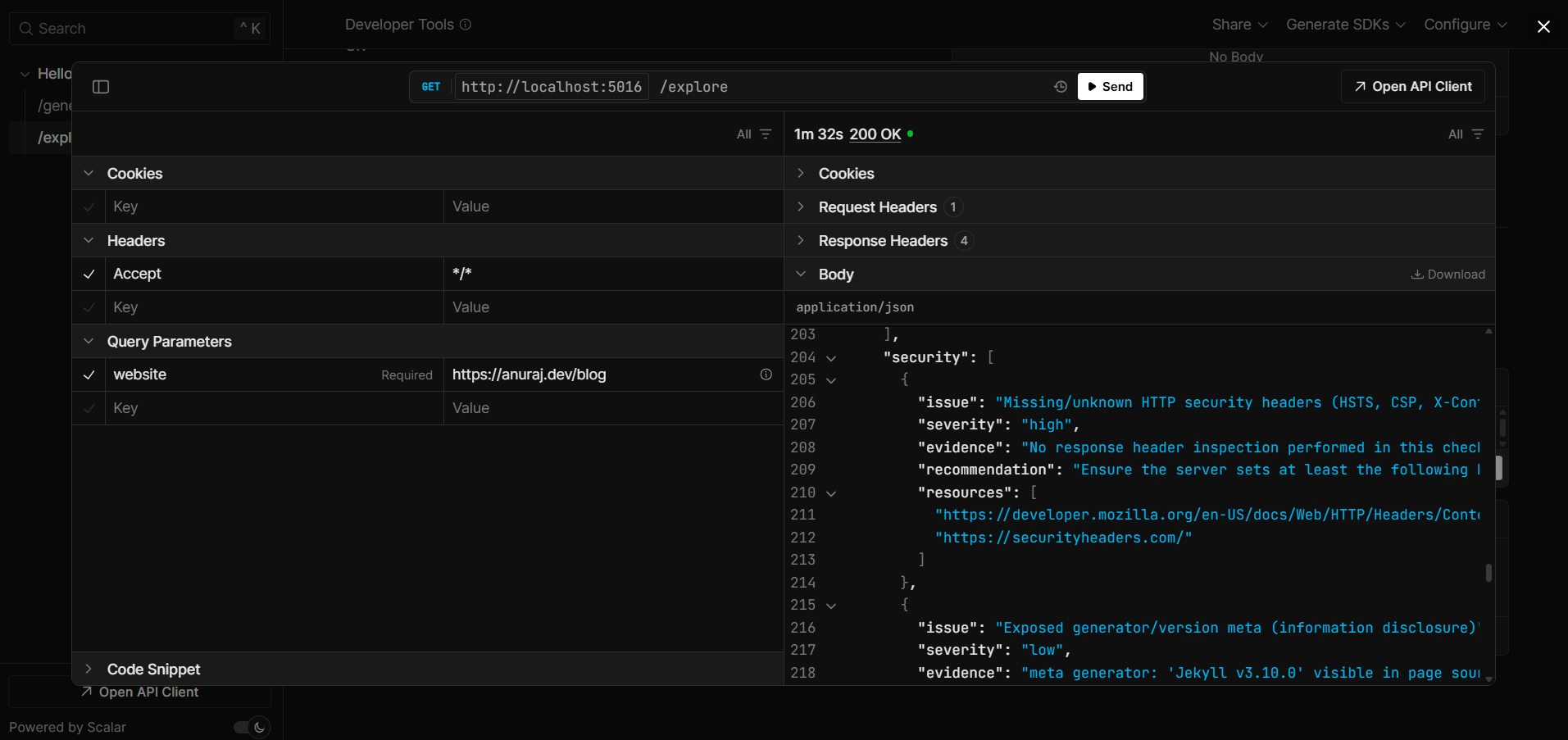 Web Explorer Agent running with MCP Tools.