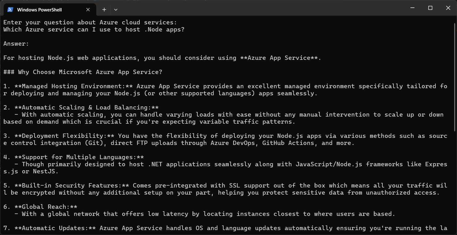Console chat application