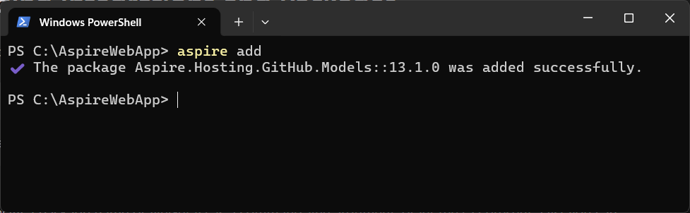 Aspire CLI add command
