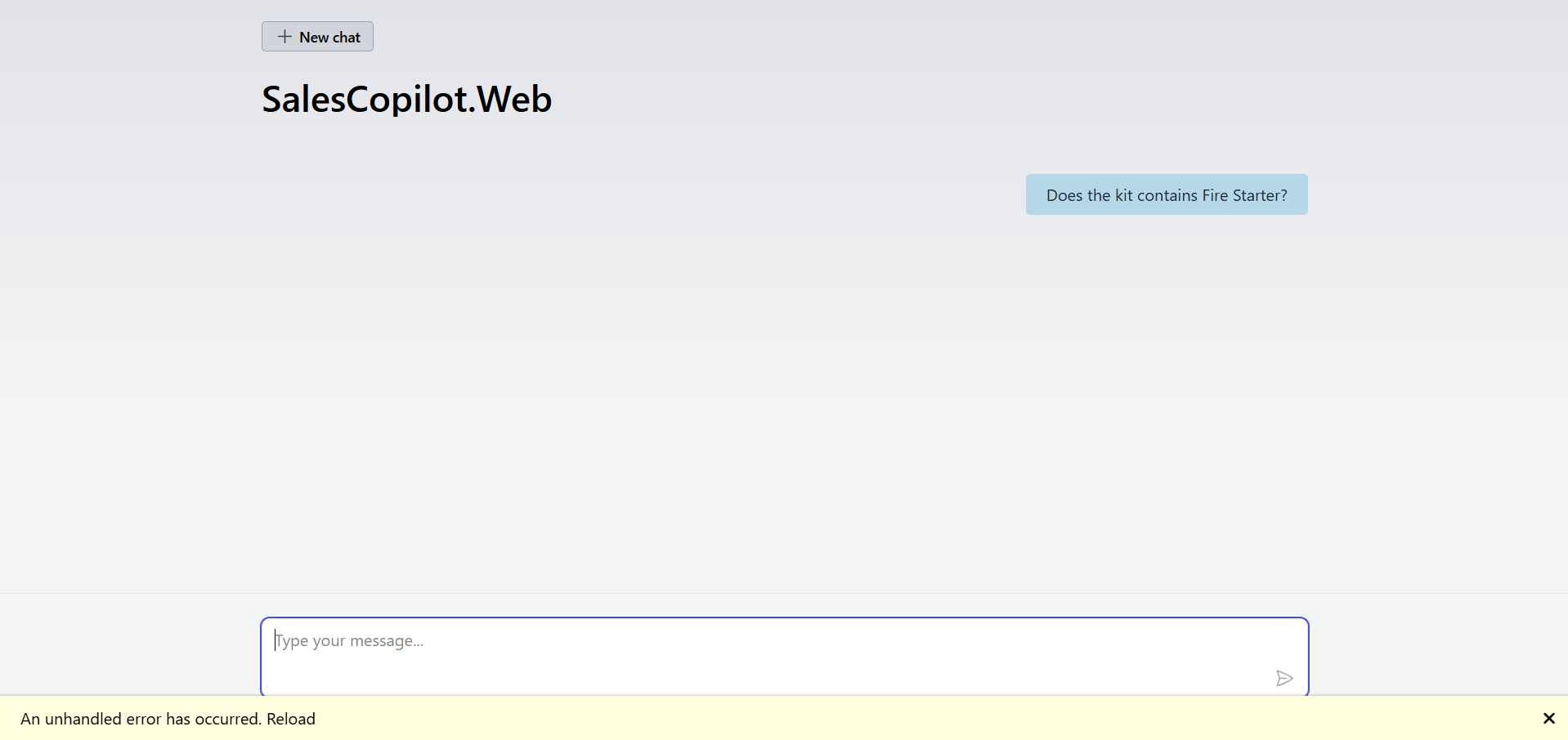 Chat Web App - Error