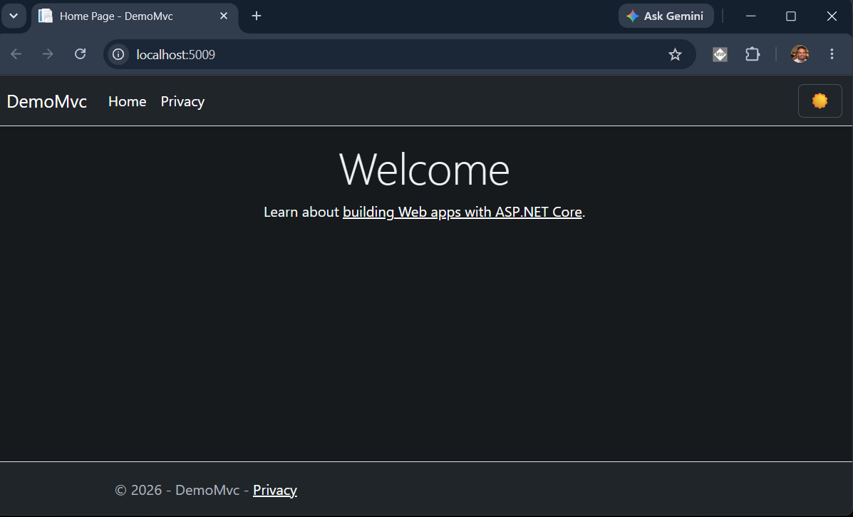 ASP.NET MVC - With Dark mode